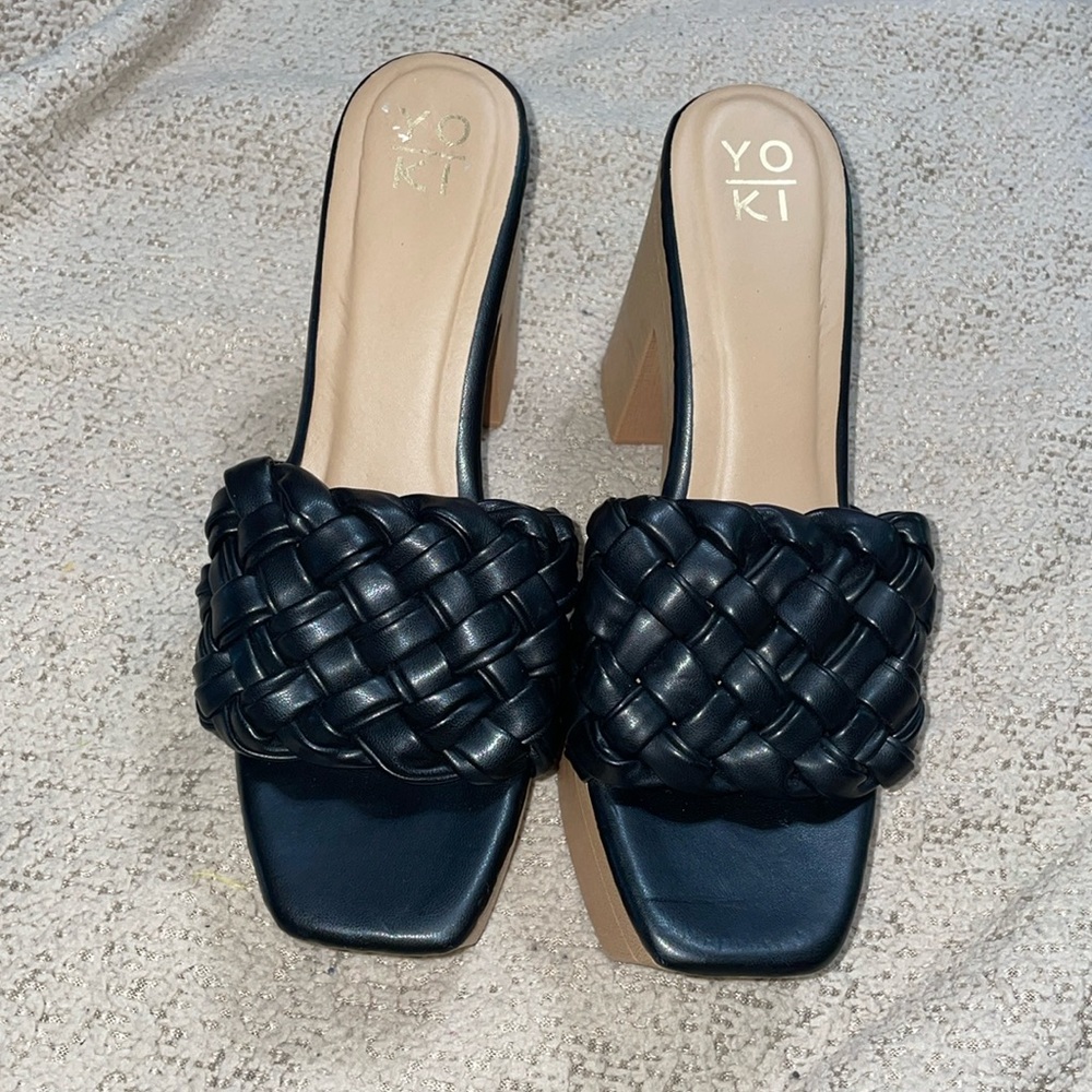 Yoki Platform Heels Black Womens‎ Size 9 Slip on